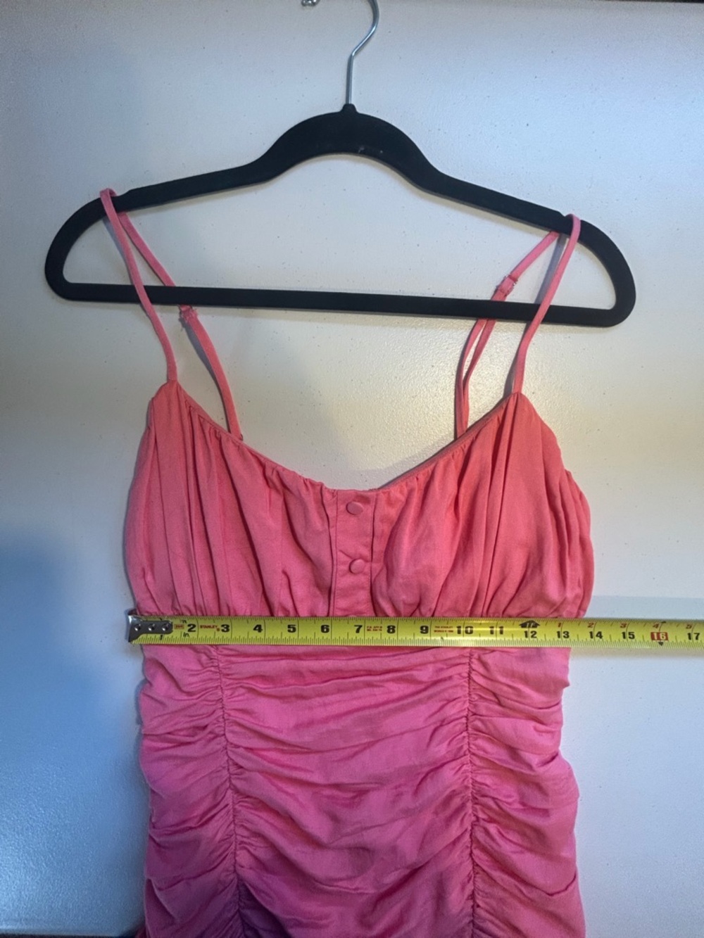 Madison The Label Linen Ruched Mini Dress Pink Strappy Bodycon Women Size Medium - Picture 10 of 11